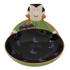Vintage Sonoma Home Goods Halloween Round Bowl 5.5" Hand-Painted Pottery EXC